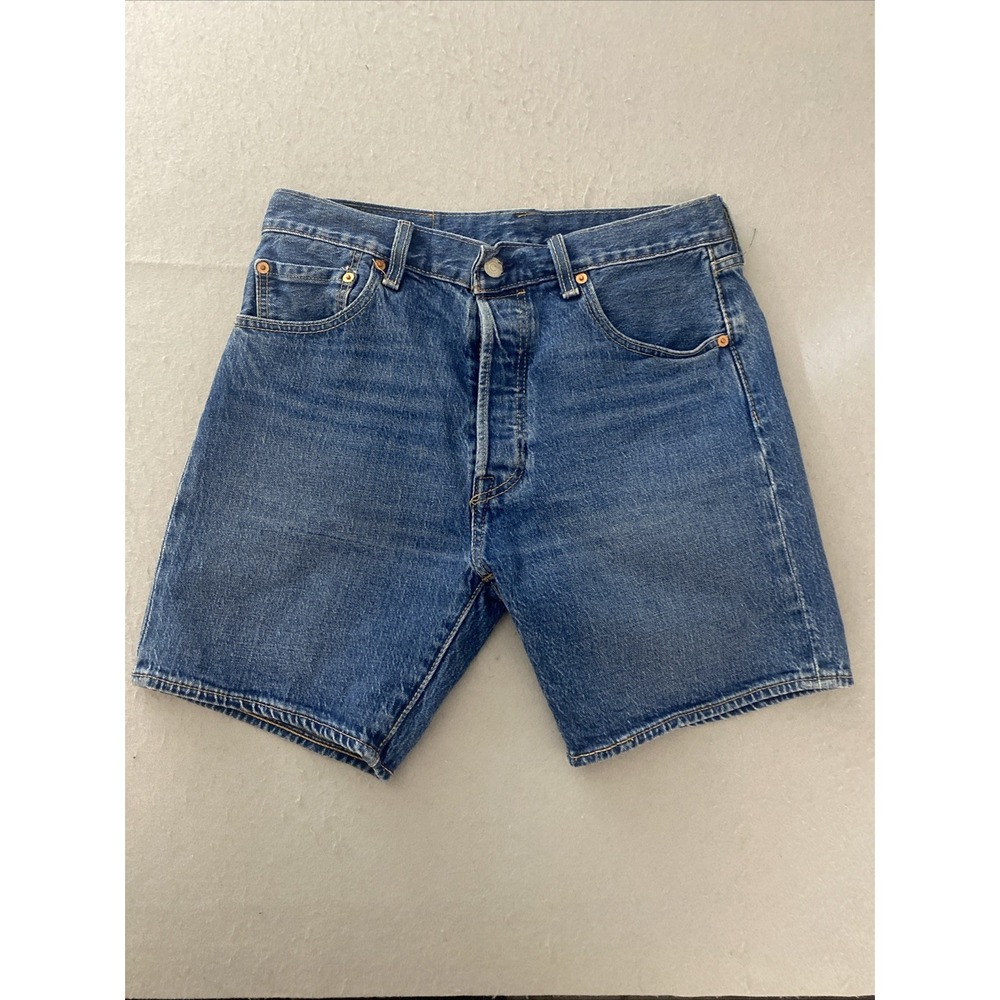 Levi's 501  Denim Jean Shorts Blue Button Fly Medium Wash 5-Pocket Casual W30